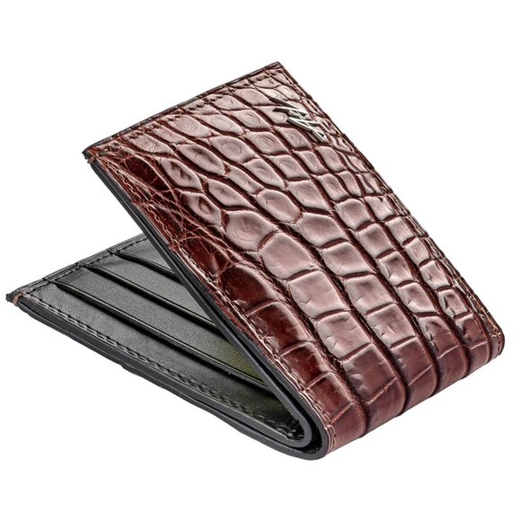 All-Season Wallet – Real Alligator Leather - Milk Chocolate Style - Picture 1 of 5